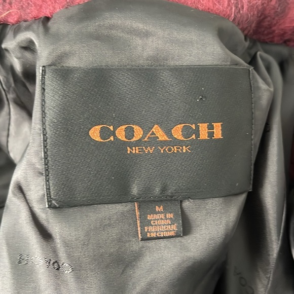 Coach Plaid Alpaca Wool Blend Double Breasted Peacoat - Picture 4 of 5